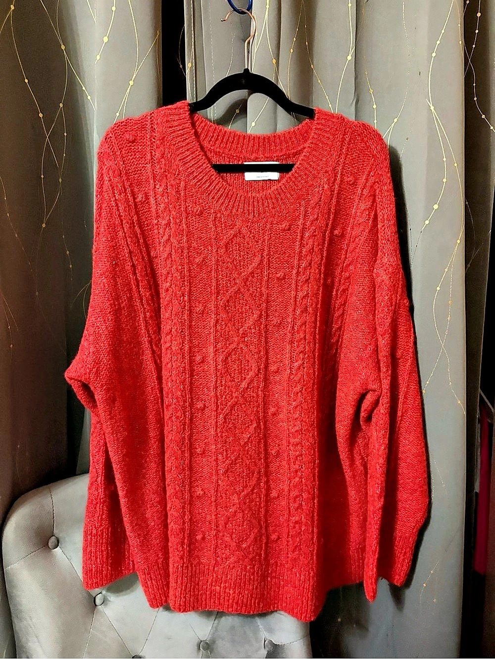 Old Navy Cable Knit Sweater in Red Size 3X Like New